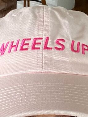 Light Pink Embroidered 'WHEELS UP' Baseball Cap